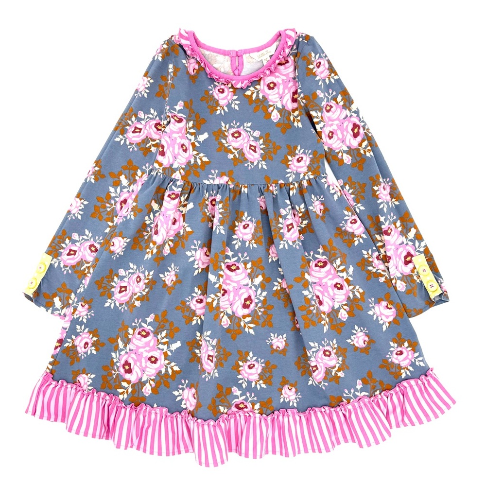 EUC Matilda Jane Big Girls Make Believe Fairy Tales Floral Dress in Blue 8